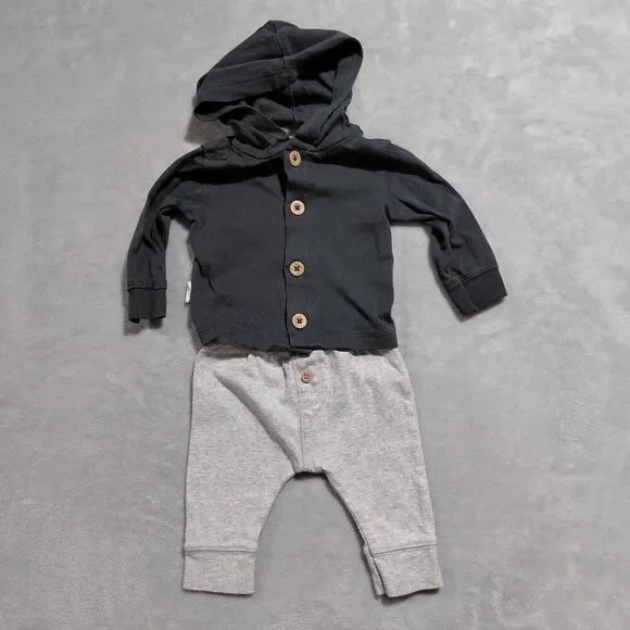 Carter's Two-Piece Set Hoodie & Pants 3M 100% Cotton Woodsy Adventure Raw Seam