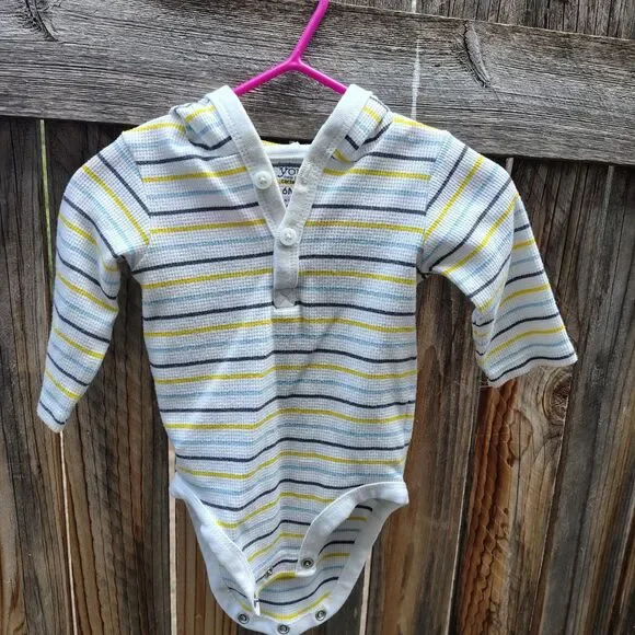Carter's Just One You Baby striped Unisex hood Bodysuit 6 Months