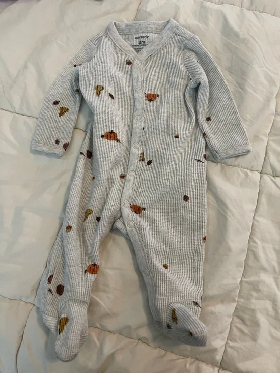 Carter's Light Gray Waffle-Knit Baby Romper