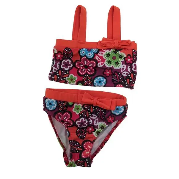 Penelope Mack Baby Swimsuit Bikini Floral Orange Two Piece 18‎ Months Girl Swim