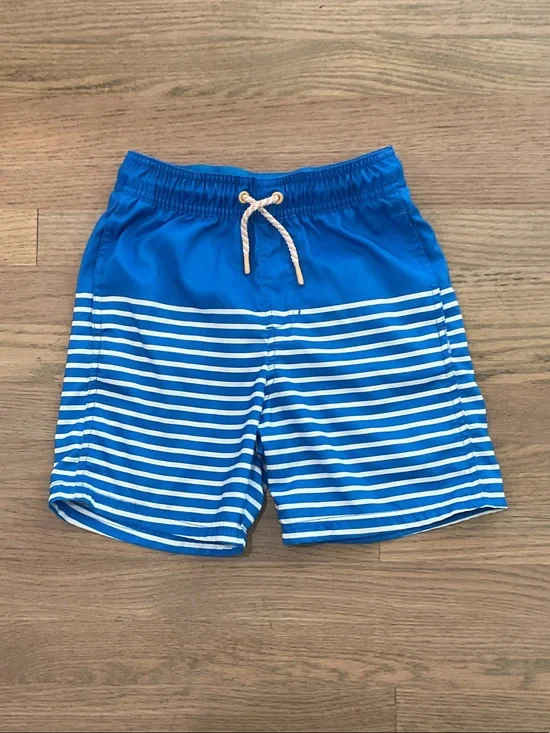 Cat & Jack Blue and White Striped Swim Trunks Size M (8)