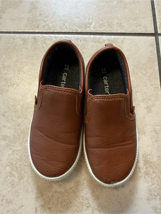 Carter's Brown Slip-On Kids Sneakers with White Soles