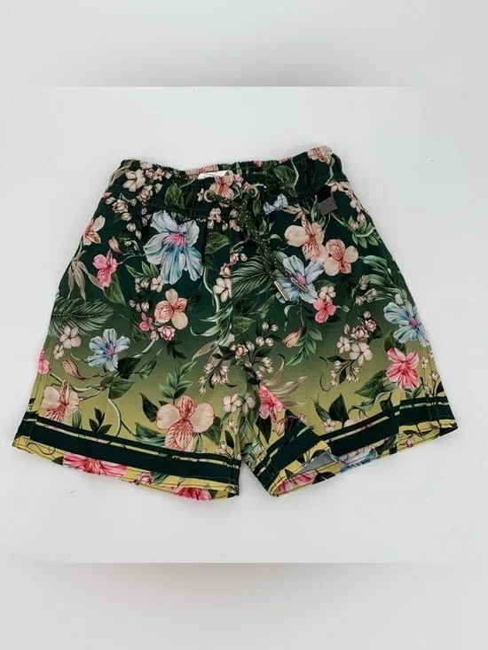 Agua Bendita Nick Sally swim shorts trunks green pink floral boys toddler new 2