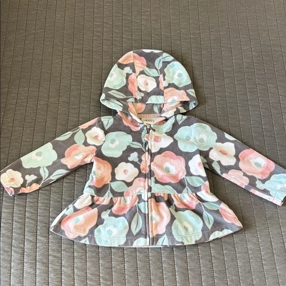 Carter’s Infant Floral Fleece Spring Fall Jacket Size 12 Months