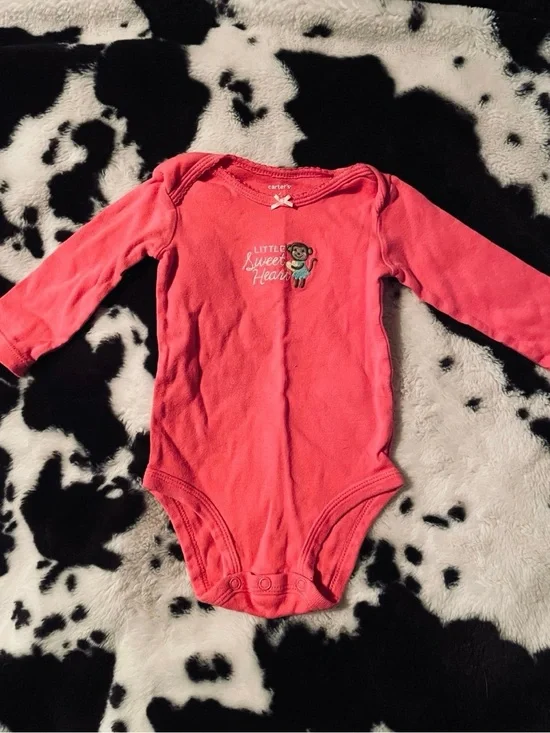 Carter’s Monkey Infant Long Sleeved Onesie Size 6 Months