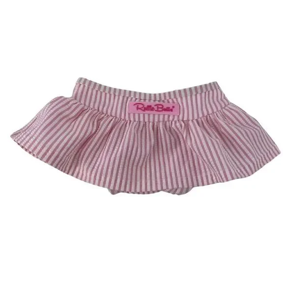 Ruffle Butts Swimsuit Bottom 3-6 Months Pink White Seersucker Preppy Swimwear