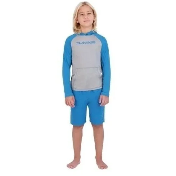 Dakine Swim Boys 2-piece Swim Set Blue/Gray Rash Guard UPF‎ 30+ Small NWT!