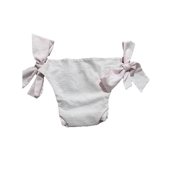 The Beaufort Bonnet Company Searsucker Bloomer/swim bottom cover Side Tie 12-18m