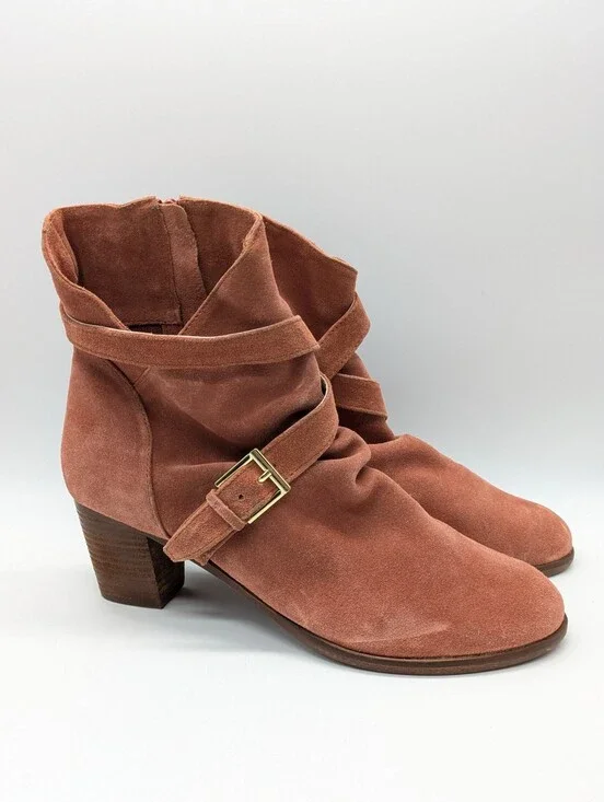 Matisse Harper Burnt Orange Suede Leather  Heeled Ankle Bootie 11