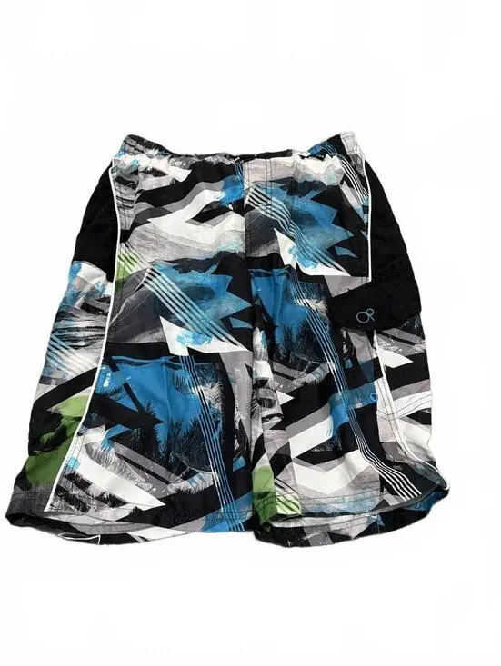 OP Boys XXL Swim Trunks Blue Black Green