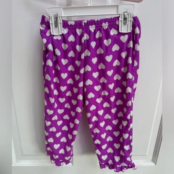Simple Joys by Carter’s Girls 2T Purple & White Heart Fleece Pajama Pants