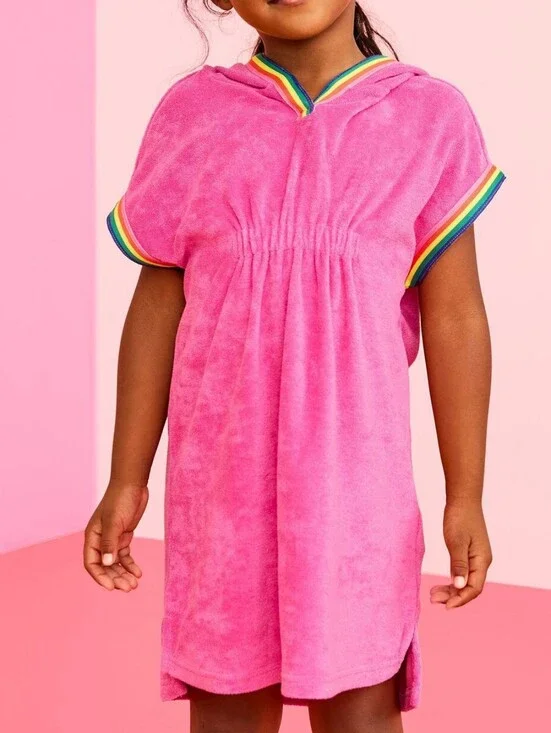 Hanna Andersson Pink Loop Terry Hoodie Cover Up Size 4