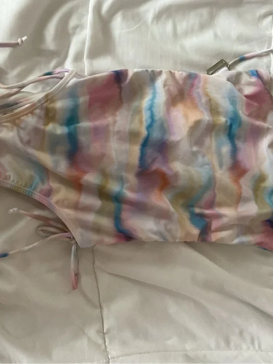 Pastel Tie-Dye Kids One-Piece Swimsuit — Pink & Blue