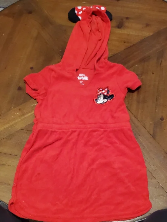 Disney Red Minnie Mouse Hooded Kids Swim Coverup