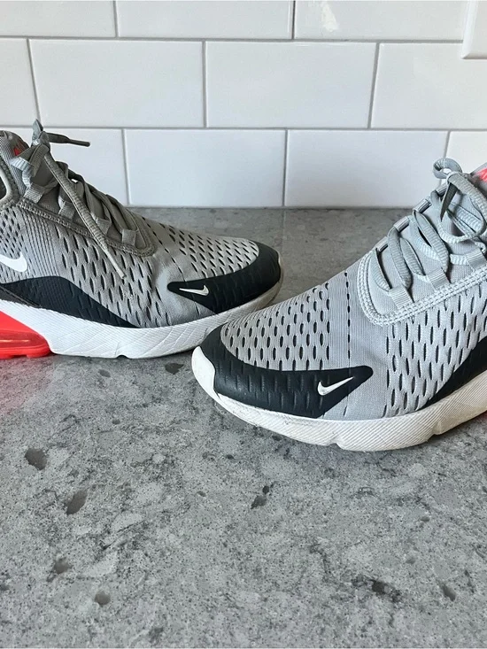 Nike Gray, Black and Red Air-Cushion Athletic Sneakers