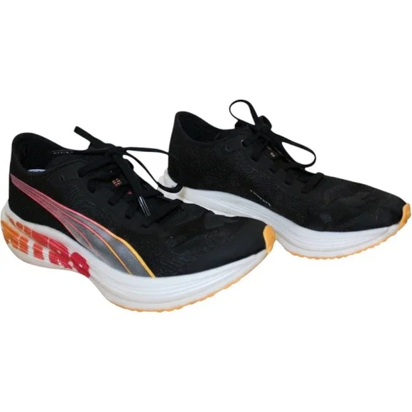 Puma Deviate Nitro Elite 2 Running Shoes Women 5.5 Black Pink 309696-01