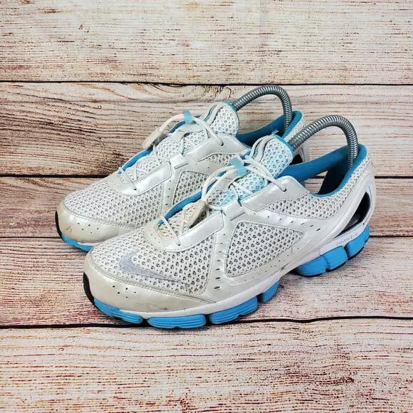 Nike Sneakers Silver Blue Mesh Zoom Air Hot Shot Dynamic Heel Running Women's 8