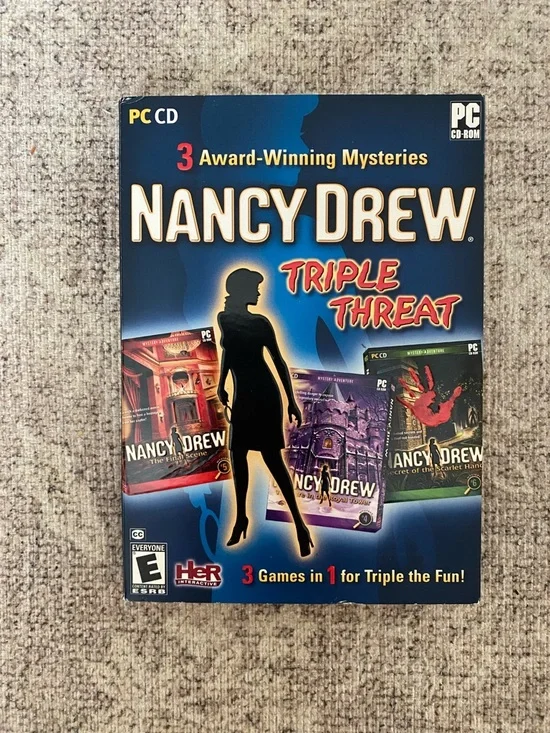 Nancy Drew Triple Threat PC 3 in 1 Mystery Puzzle Game Rated E
