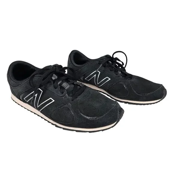 NEW BALANCE 555 FLIPDUO WL555BK WOMEN’S SUEDE RETRO SNEAKERS – BLACK – SIZE 9