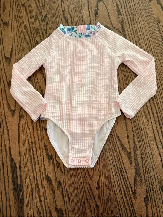 Tommy Bahama Light Pink Striped Long Sleeve One-Piece