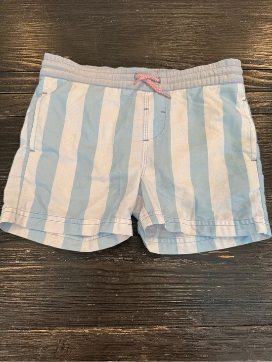 The Beaufort Bonnet Company Blue and White Striped Kids 3T Swim Trunks