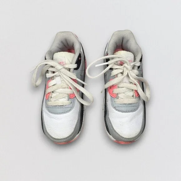 White Gray Pink Athletic Running Sneakers Kids Size 10C
