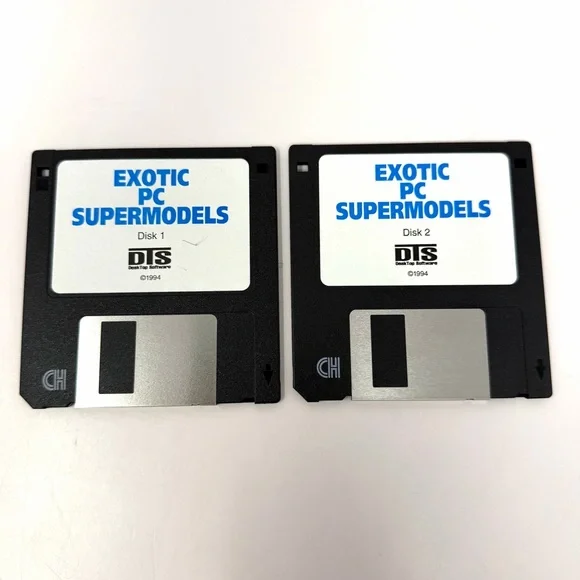 Vintage 1994 Exotic Super PC Supermodels 3.5” Floppy Disc DTS Desk Top Software