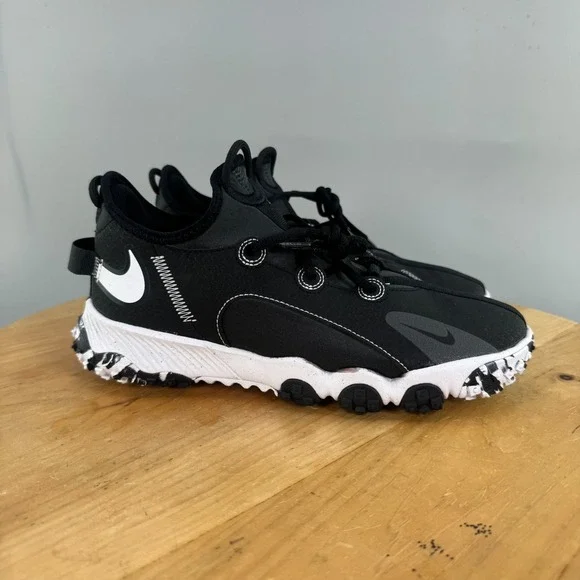 Youth 6Y - Nike Future Field Black White Turf Baseball Shoes Athletic Sneakers