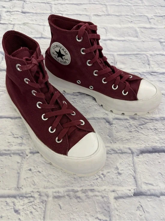 Converse Chuck Taylor All Star Platform Lug Sneakers ladies sz 7.5 Burgundy.