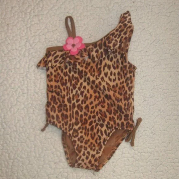 5/$30 Girls Baby Buns Swimwear Animal Print One Piece Swimsuit