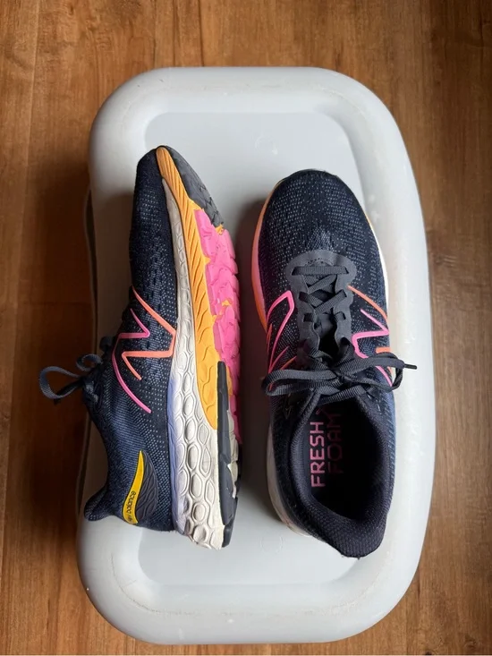 New Balance Women's Navy Pink Yellow Athletic Shoes
