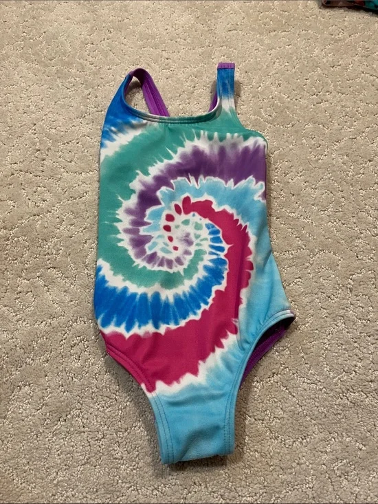 Lands End Tie Dye One Piece Bathing Suit Size 2T