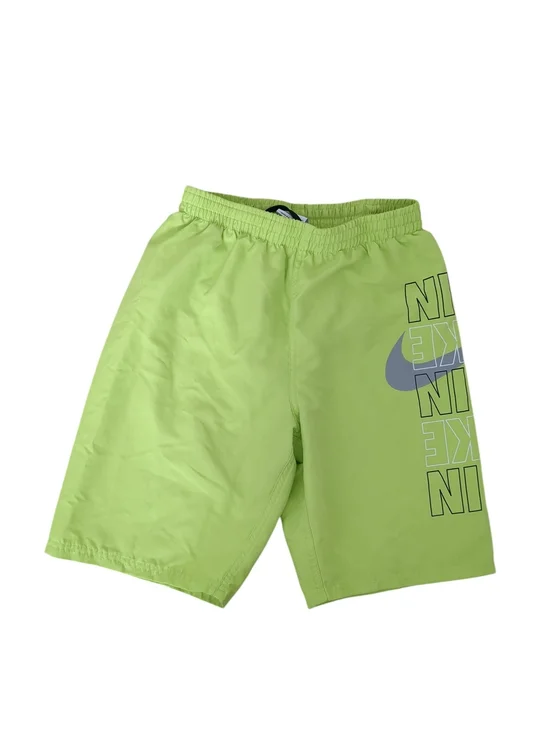 Nike Boys Neon Lime Green Swim Shorts with Side Logo (Size L)