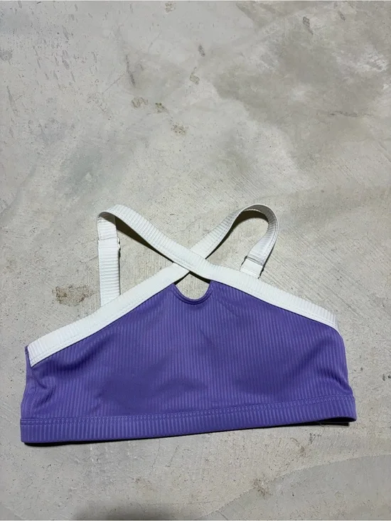 Abercrombie kids Purple Ribbed swimsuit top 11/12