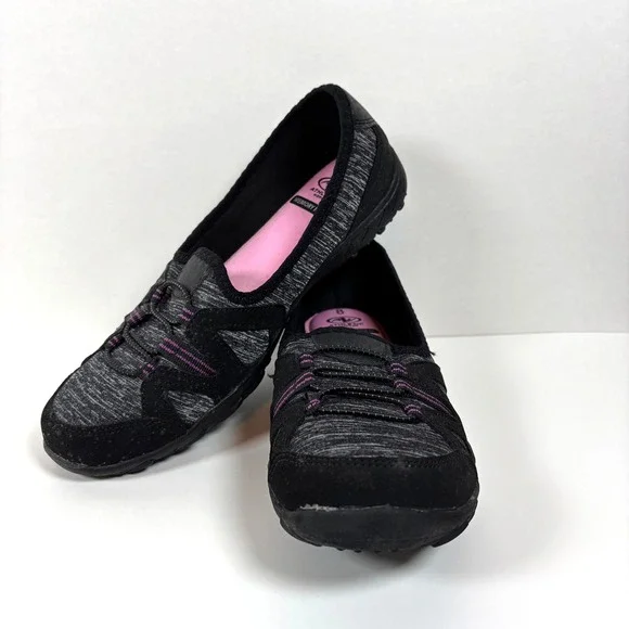 Athletic Works Slip-On Walking Shoes Memory Foam Black Women Size 8 Good