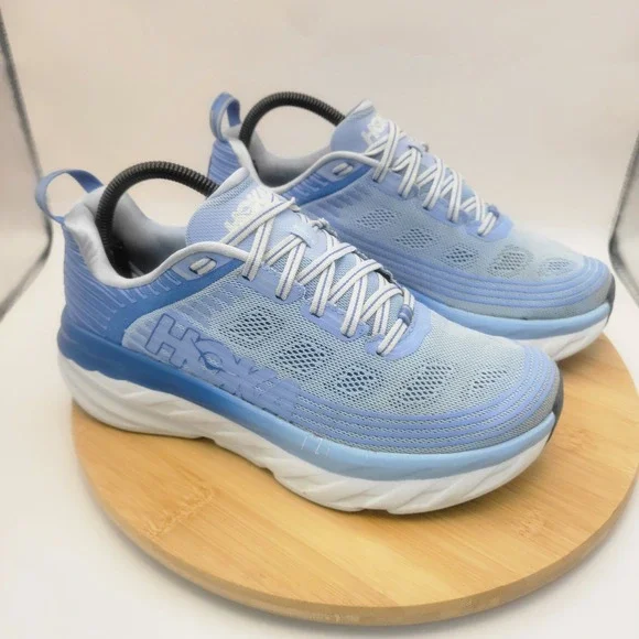 Hoka One One Bondi 6 Blue Mesh Running Shoes Womens 9 1019270 SPCB
