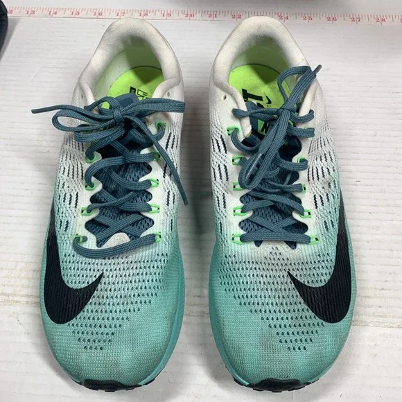 Nike Air Zoom Elite 9 Women's Running Shoes Green/White/Blue 863770-301 Size 9
