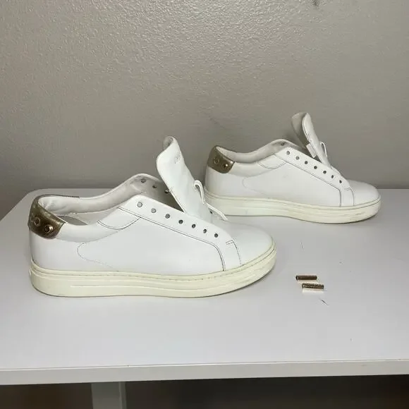 Jimmy Choo ROME Low Top Sneakers Women’s 37 / 7 US White Leather Classic Minimal
