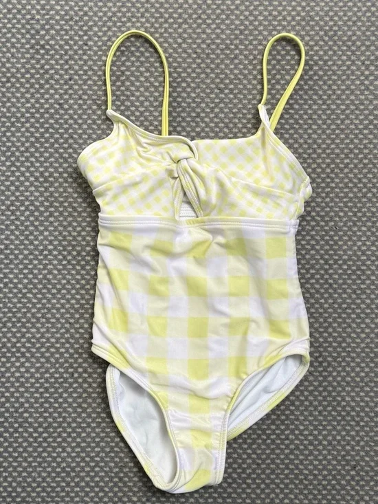 Cat & Jack Yellow Gingham One-Piece Swimsuit