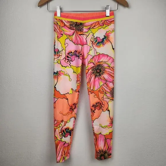 Agua Bendita Roni Sun Protection Pant in Praia Print Neon Pink Kids Size 02 NWT