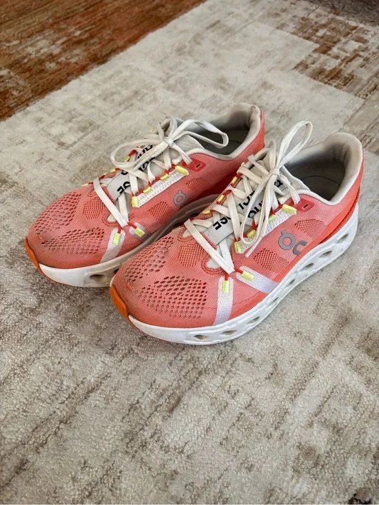 On Running Womens Cloudeclipse Flame/Ivory Orange Athletic Running Shoes