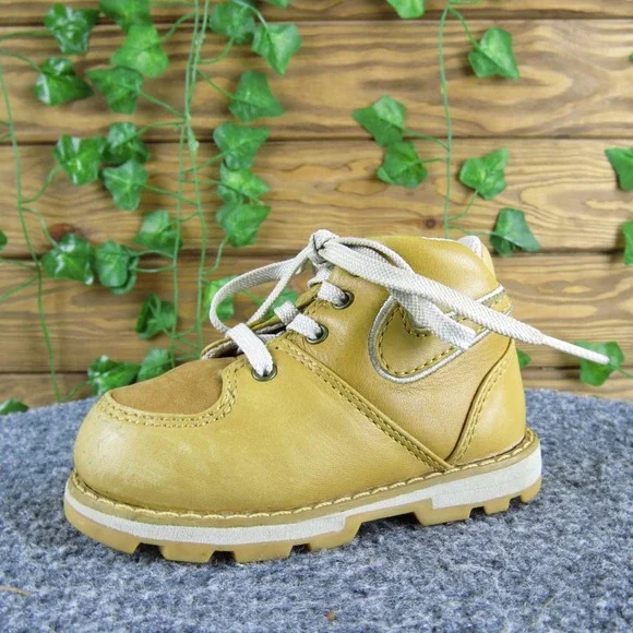 Nike Little Acorn TD Toddler Boys 5.5 Tan‎ Leather Lace Up Boots