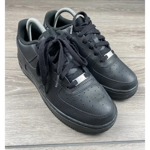 Nike Air Force 1 Low Triple Black Womens 8 6.5Y Sneakers 314192-009 AF1‎