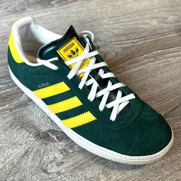 Adidas Originals Gazelle Sneakers‎ Green Yellow Women 6.5 Men 5.5 EU 38
