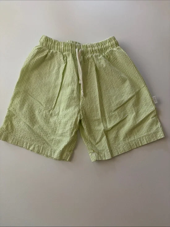 EUC Boys Light Green Seersucker Drawstring Swim Trunk 5T by Paty