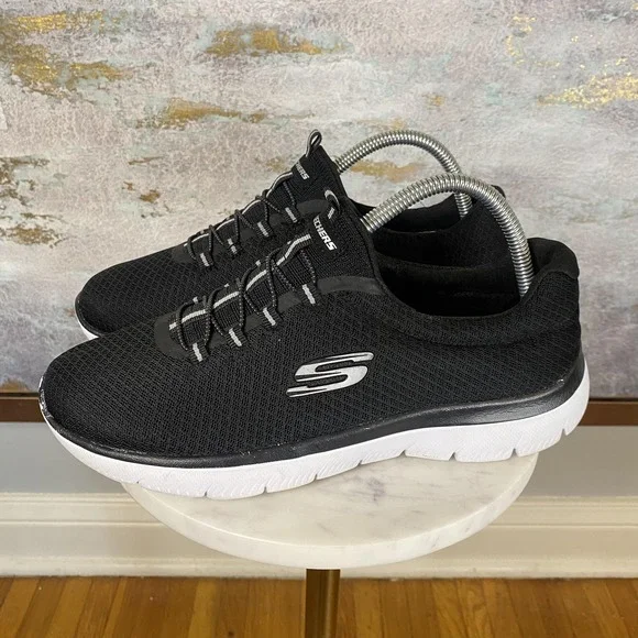 Skechers Shoes Womens Size 9 Black Mesh Slip On Memory Foam Walking Sneakers