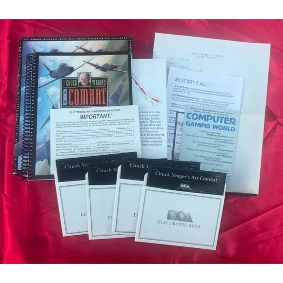 Chuck Yeager’s Air Combat PC Game 1991 EA IBM/Tandy NEW Open Box Complete Unused