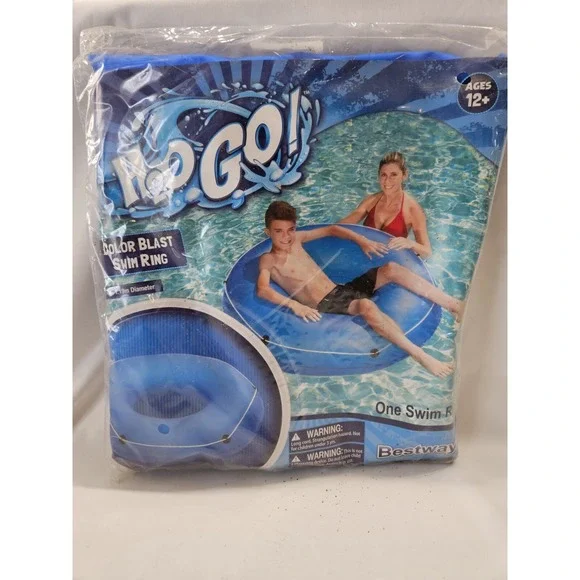 H2O Go! Large Blue Color Blast Swim Ring Inflated Size: 41.7‎ In. X 10.6 In Tube