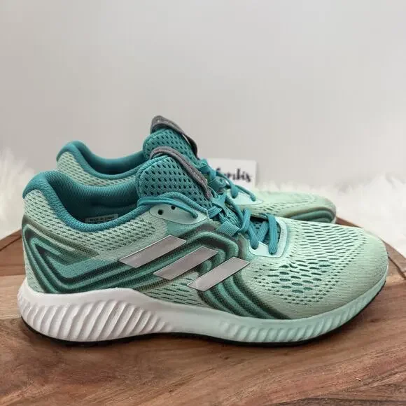 Adidas Aerobounce Shoes Womens‎ Size 8.5 Teal Mint Running Mesh Bounce Sneakers