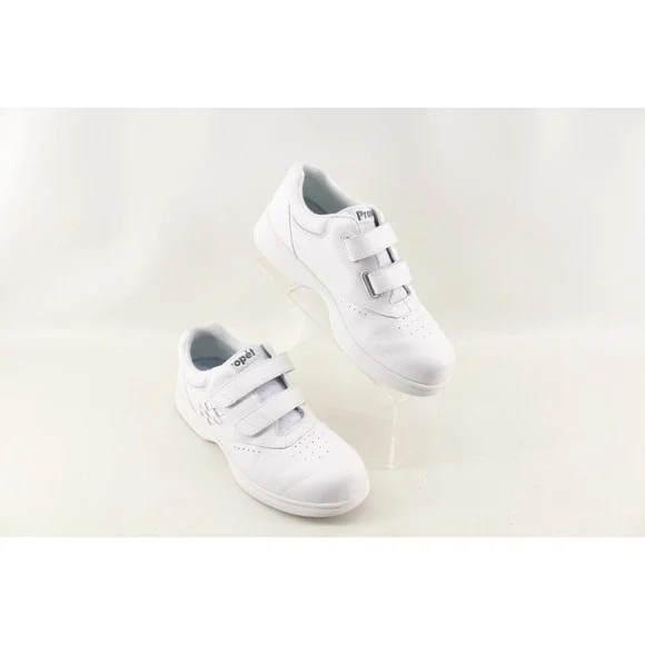 Propet Women's Vista Walker Strap W3915 Walking Athletic Shoe 8 W‎ White Leather